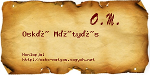 Oskó Mátyás névjegykártya
