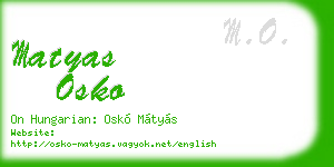 matyas osko business card