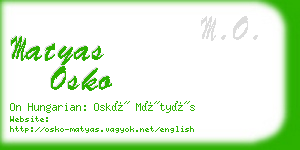 matyas osko business card